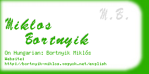miklos bortnyik business card